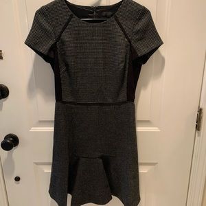 J.Crew black and gray fit & flare dress
